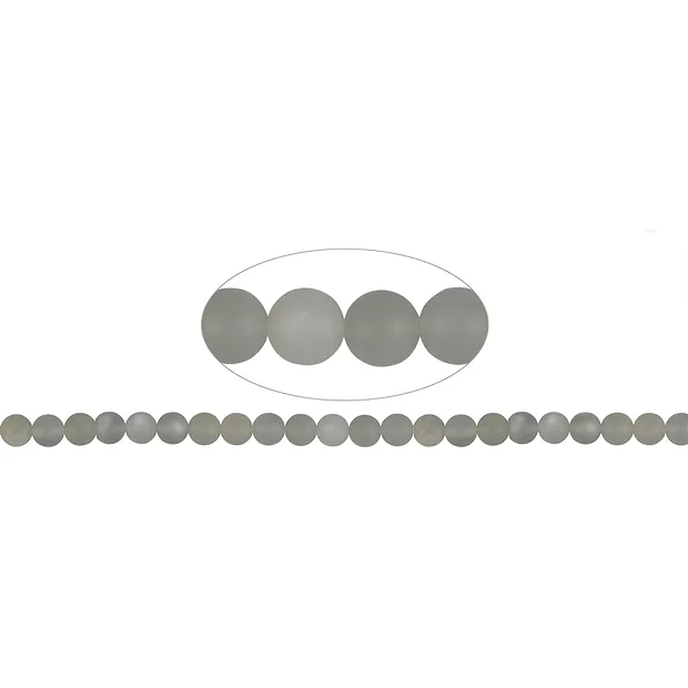 Cuentas preciosas, Piedra de luna (gris plateado), mate, 08mm (38 cm) | Marco Schreier