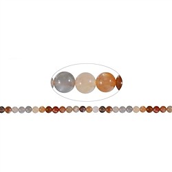 141130100720 Strang Kugeln, Mondstein (bunt), 08mm (37cm) | Edelsteine, Heilsteine &amp; Schmuck