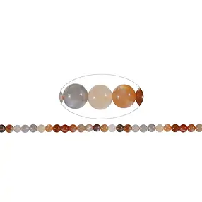 Rang de collier boules, pierre de lune (multicolore), 08mm (37cm) | Marco Schreier
