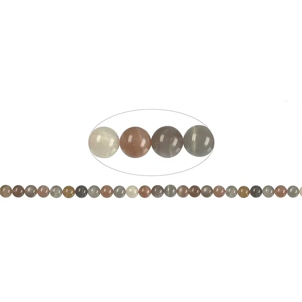 String Beads, Moonstone (multicolored) A, 08mm | gems, healing stones & jewelry