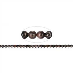141130100724 String Beads, Moonstone (dark), 08mm (39cm) | wholesaler gems & healing stones