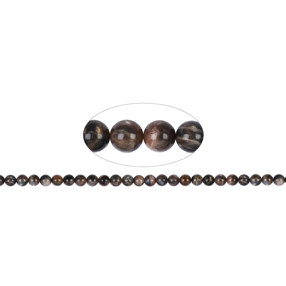 Strang Kugeln, Mondstein (dunkel), 08mm (39cm) | Marco Schreier