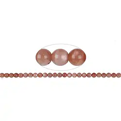 141130100729 String Beads, Moonstone (orange), 08mm | Schreier gems, healing stones & jewelry