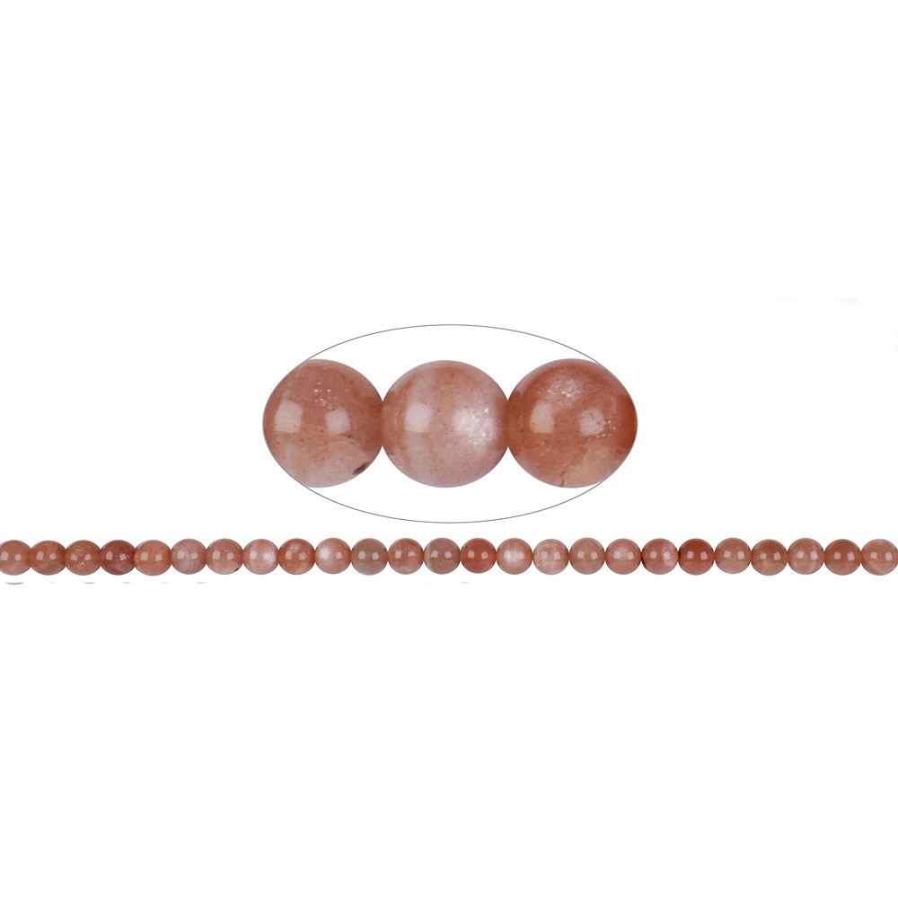 String Beads, Moonstone (orange), 08mm | Schreier gems, healing stones & jewelry