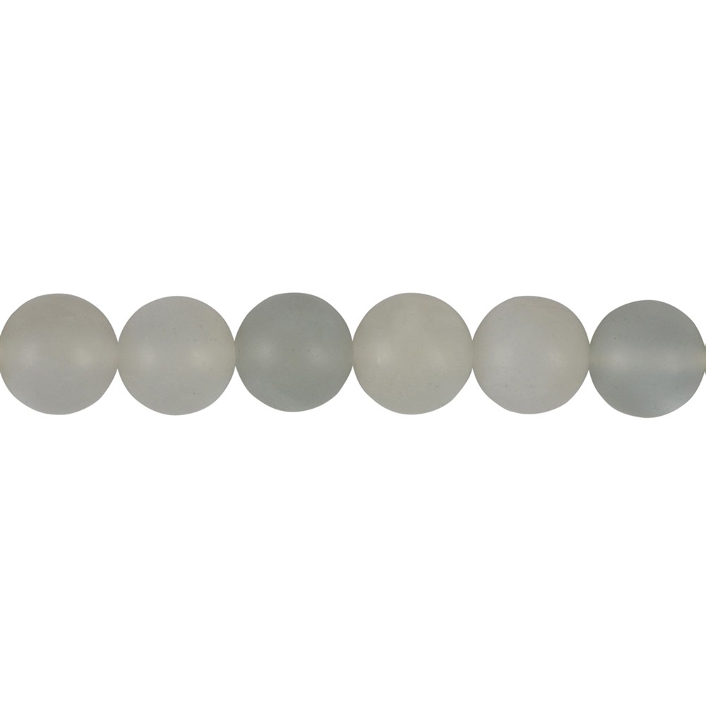 String Beads, Moonstone (silver-grey), matt, 10mm | Marco Schreier