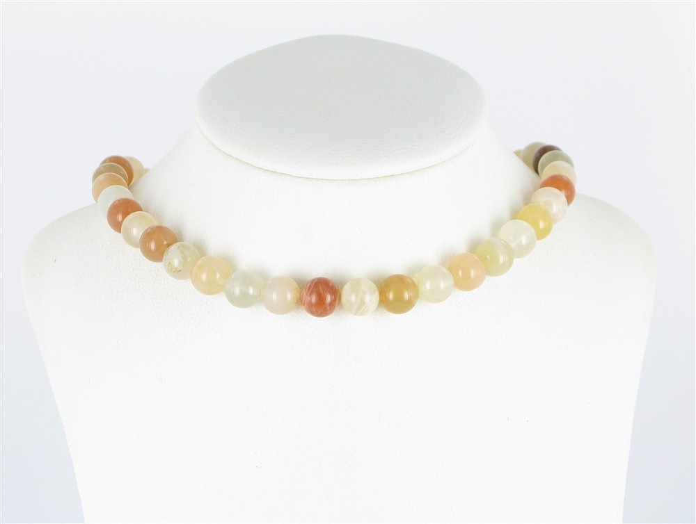 Rang de colliers boules, pierre de lune (multicolore), 10mm | Marco Schreier