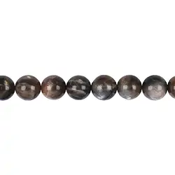 141130100924 Cuentas preciosas, Piedra de luna (oscura), 10mm (38cm) | Marco Schreier