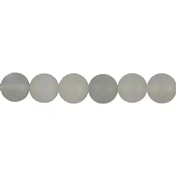 141130101011 String Beads, Moonstone (silver-grey), matt, 12mm (38 cm) | Marco Schreier
