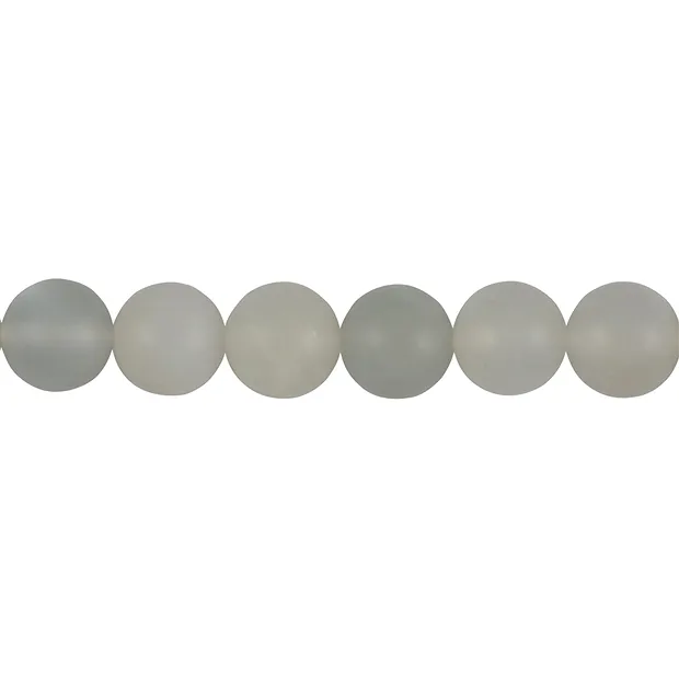 Cuentas de piedras preciosas, Piedra de luna (gris plateado), mate, 12 mm | Marco Schreier