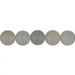 141130101111 Cuentas preciosas, Piedra de luna (gris plateado), mate, 14mm (39cm) | Marco Schreier