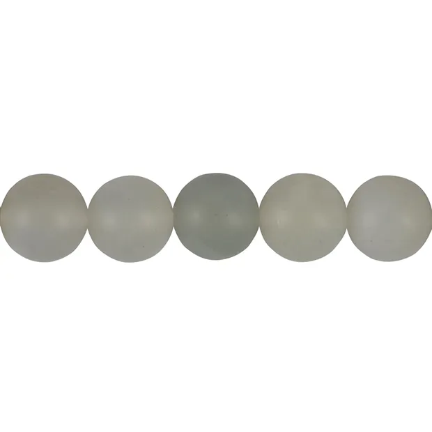String Beads, Moonstone (silver-grey), matt, 14mm (39cm) | Marco Schreier