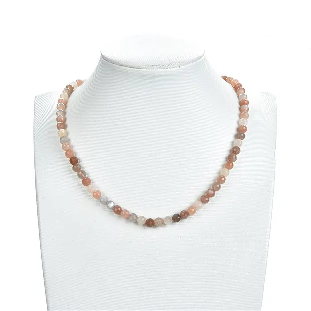 String Beads, Moonstone (multicolored), faceted, 06mm | Marco Schreier