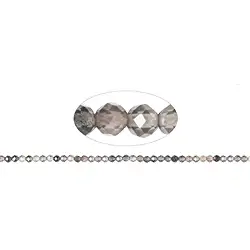 141130104024 Rang de collier boules, pierre de lune (foncée), à facettes, 02mm (39cm) | Marco Schreier