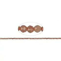 141130104820 String Beads, Moonstone (orange), faceted, 03mm | gems, healing stones & jewelry