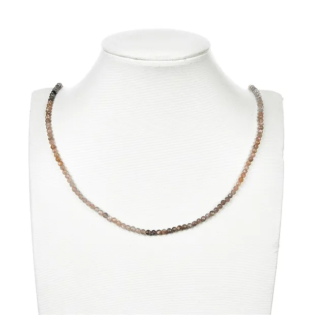 String Beads, Moonstone (brown/colored), faceted, 03mm | Marco Schreier