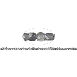 141130208421 Rang de colliers, pierre de lune (grise), à facettes, 04mm | Marco Schreier