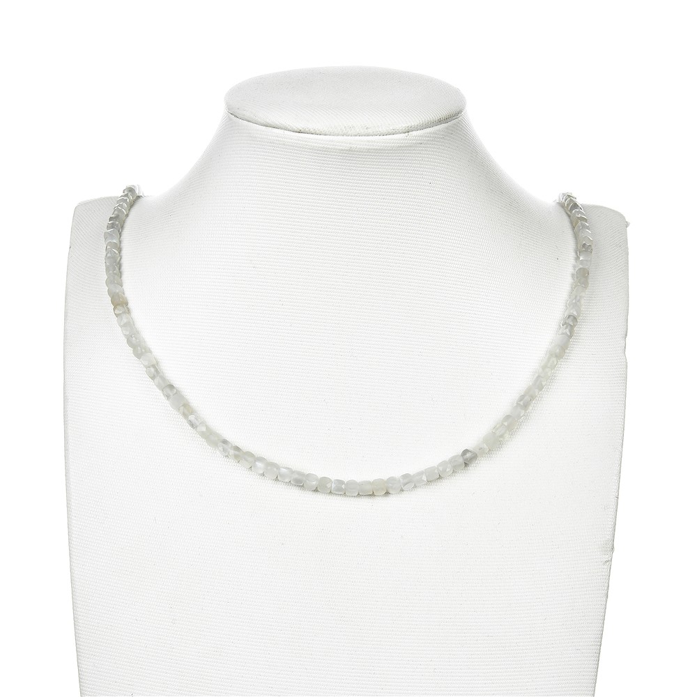 Rang de colliers, pierre de lune (blanche), à facettes, 04mm | Marco Schreier