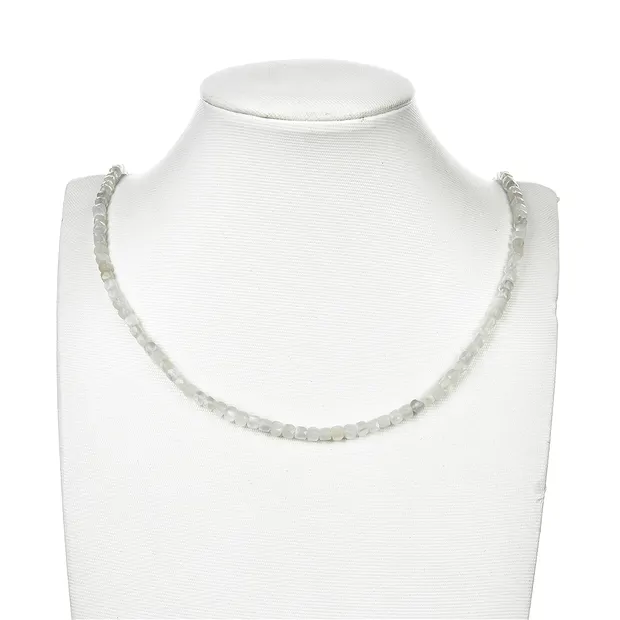 Strand cube, Moonstone (white), faceted, 04mm | wholesaler gems & healing stones