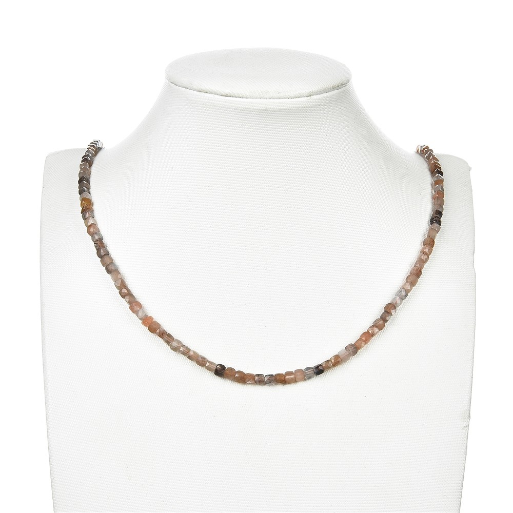 Rang de colliers, pierre de lune (multicolore), facettes, 04 x 04mm | Marco Schreier