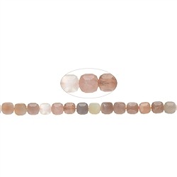 141130210420 Strand cube, Moonstone (multicolored), 08 x 08 x 08mm, faceted | Marco Schreier