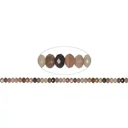 141130300720 Strang Button, Mondstein (bunt), facettiert, 05 x 08mm | Marco Schreier