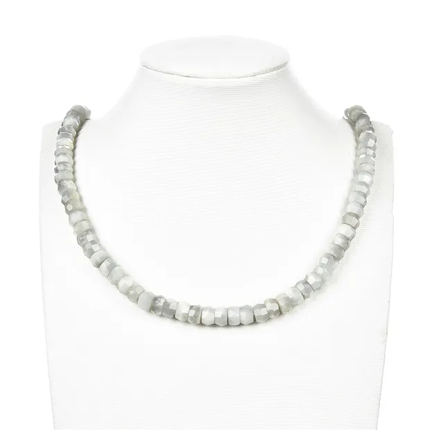 Filo di bottoni, Pietra di luna, sfaccettata, 05-06 x 08-09 mm | Marco Schreier