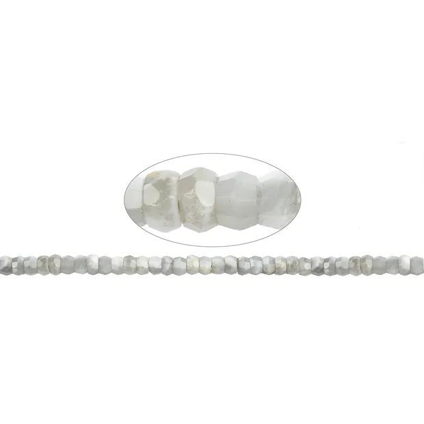 Button strand, Moonstone, faceted, 05-06 x 08-09mm | Marco Schreier