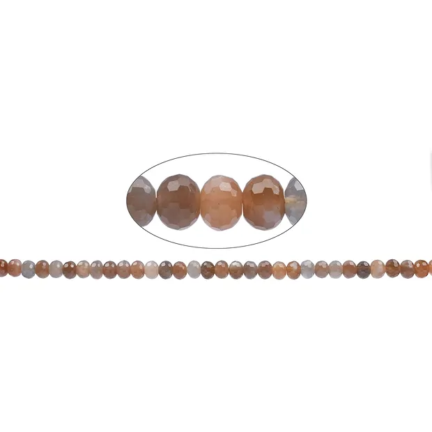Strang Button, Mondstein (titanbedampft), facettiert, 05 x 08mm | Marco Schreier