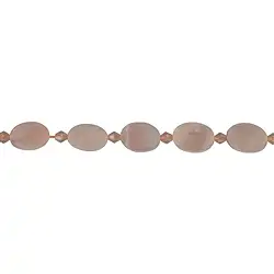 141130302413 Rang de collier Lentille carrée, pierre de lune (brune), mate, 12 x 09mm | Marco Schreier