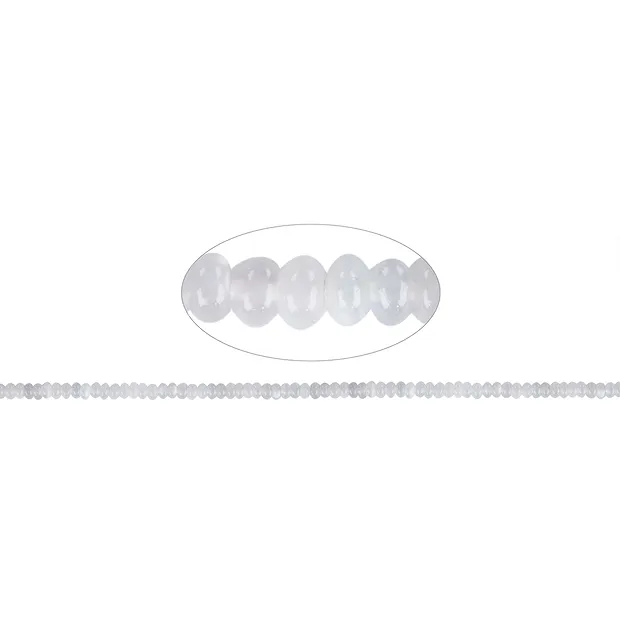 Filo di bottoni, Pietra di luna (grigio argento), 03 x 05 mm | Marco Schreier