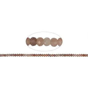 Button strand, Moonstone (multicolored), faceted, 04 x 06mm (39cm) | Marco Schreier