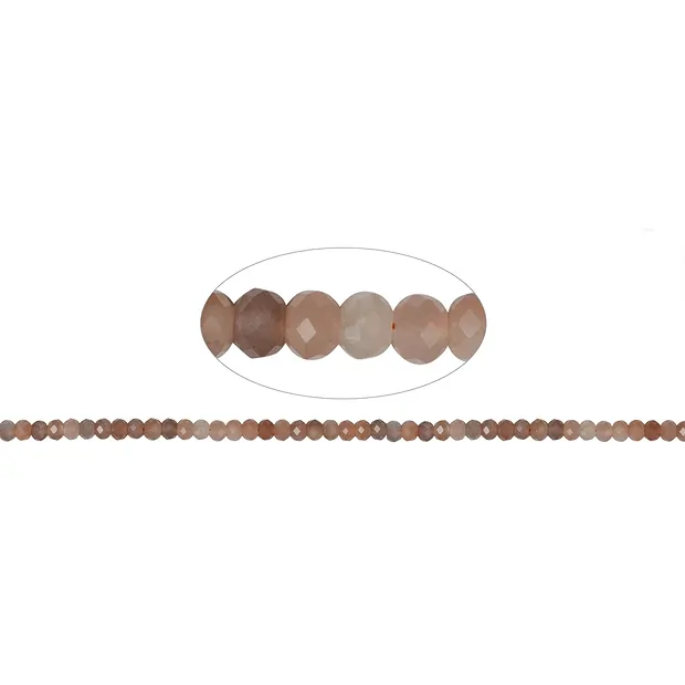 Filo di bottoni, Pietra di luna (colorata), sfaccettata, 04 x 06 mm (39 cm) | Marco Schreier