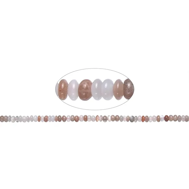 Filo di bottoni, Pietra di luna (colorata), 04 x 06 mm | Marco Schreier