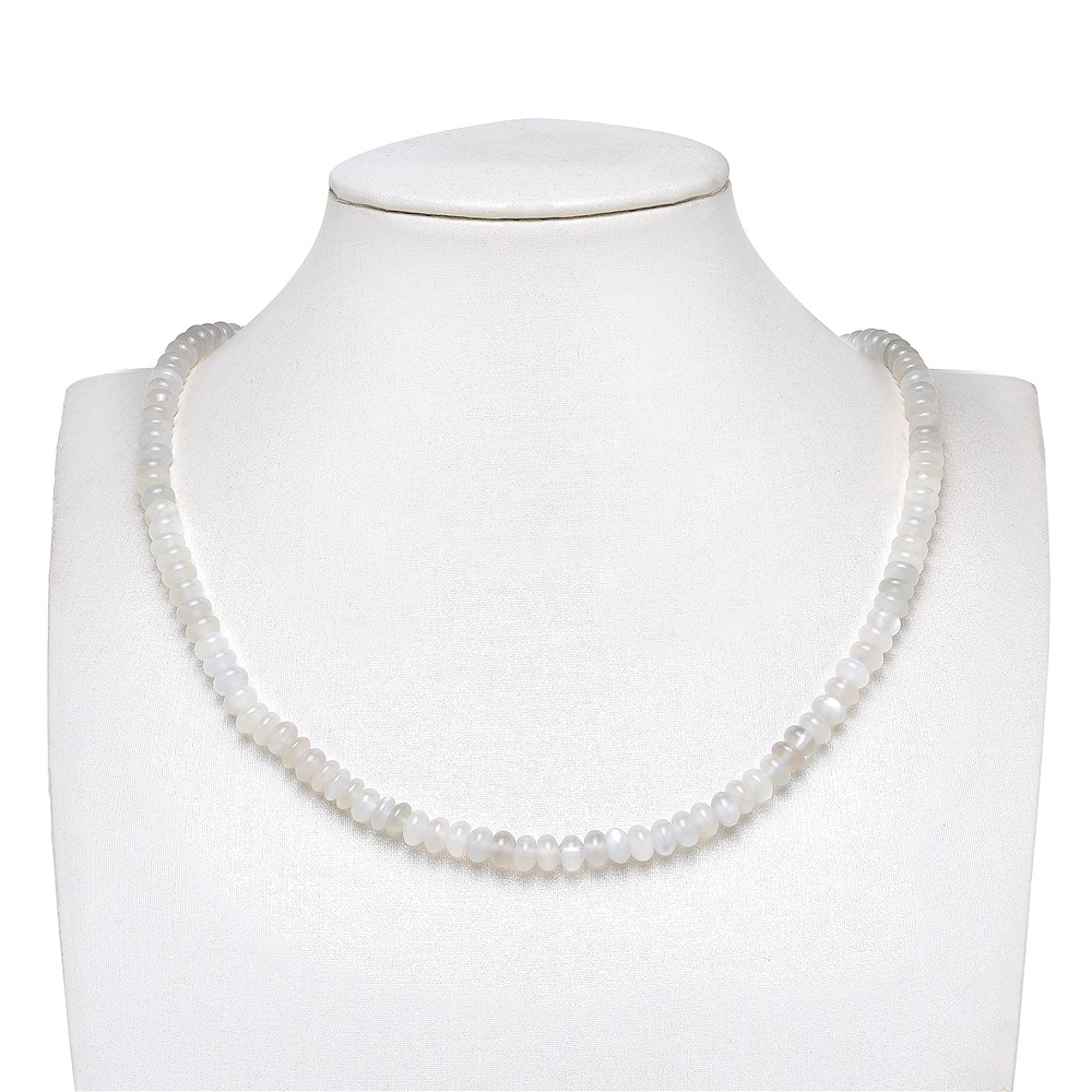 Button strand, Moonstone (white), 04 x 06mm | wholesaler gems & healing stones