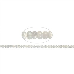 141130323026 Rang de colliers Boutons, Pierre de lune (blanche), 04 x 06mm | Marco Schreier