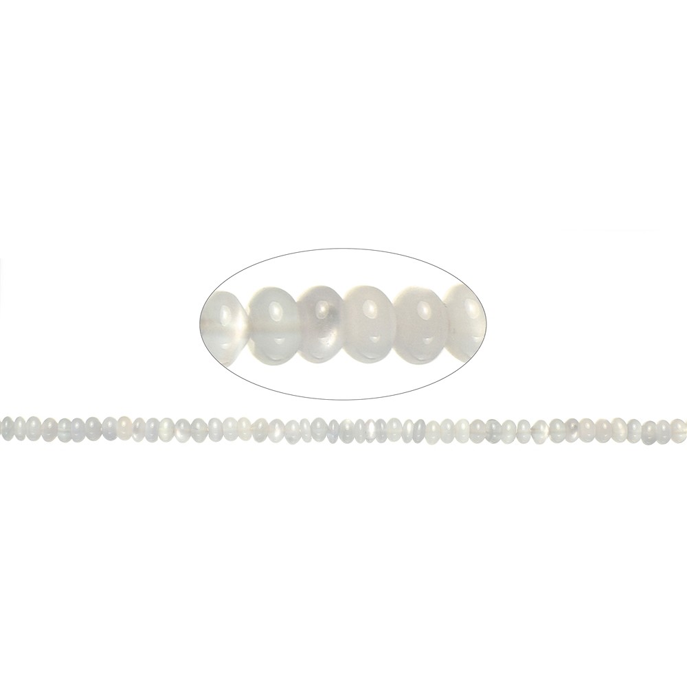 Button strand, Moonstone (white), 04 x 06mm | wholesaler gems & healing stones