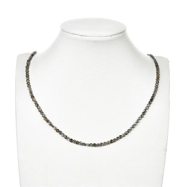 Rang de collier disque/pièce, pierre de lune (foncée), facetté, 04mm | Marco Schreier