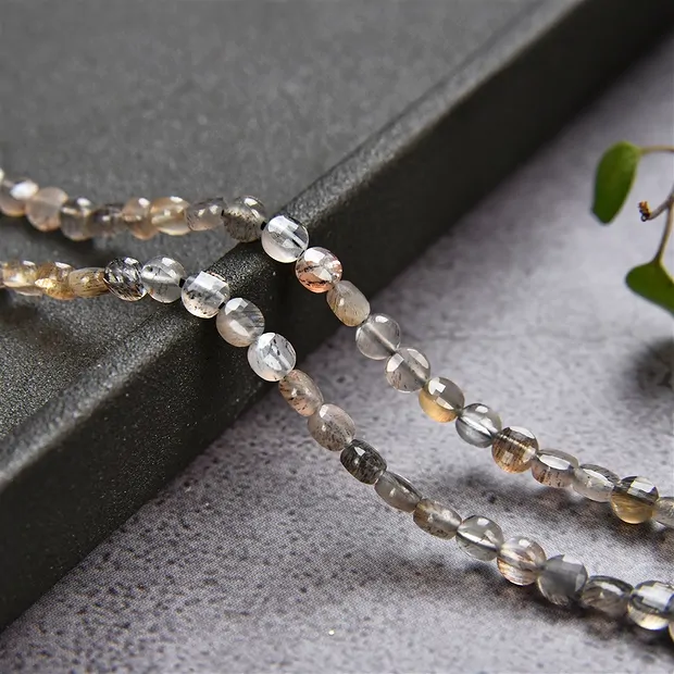 Tira disco/moneda, Piedra de luna (oscura), facetada, 04mm | Marco Schreier