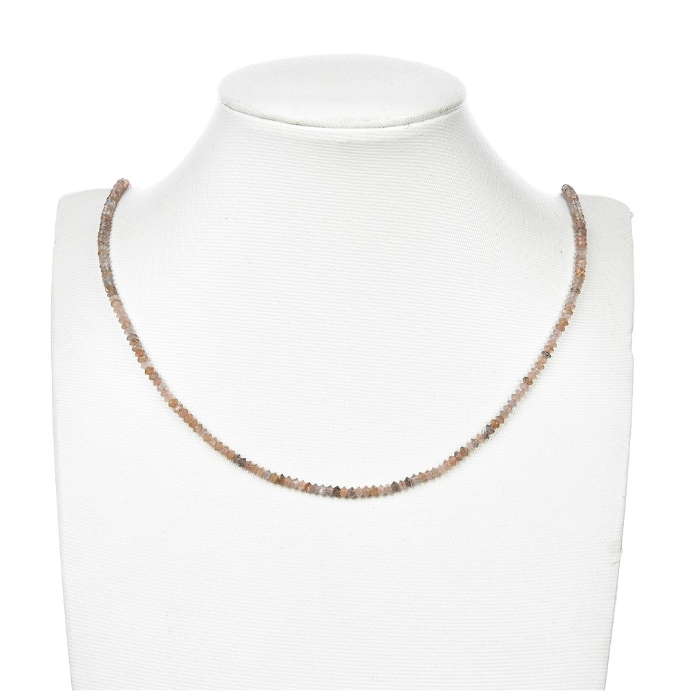 Button/disc strand, Moonstone, faceted, 02 x 03mm | Marco Schreier