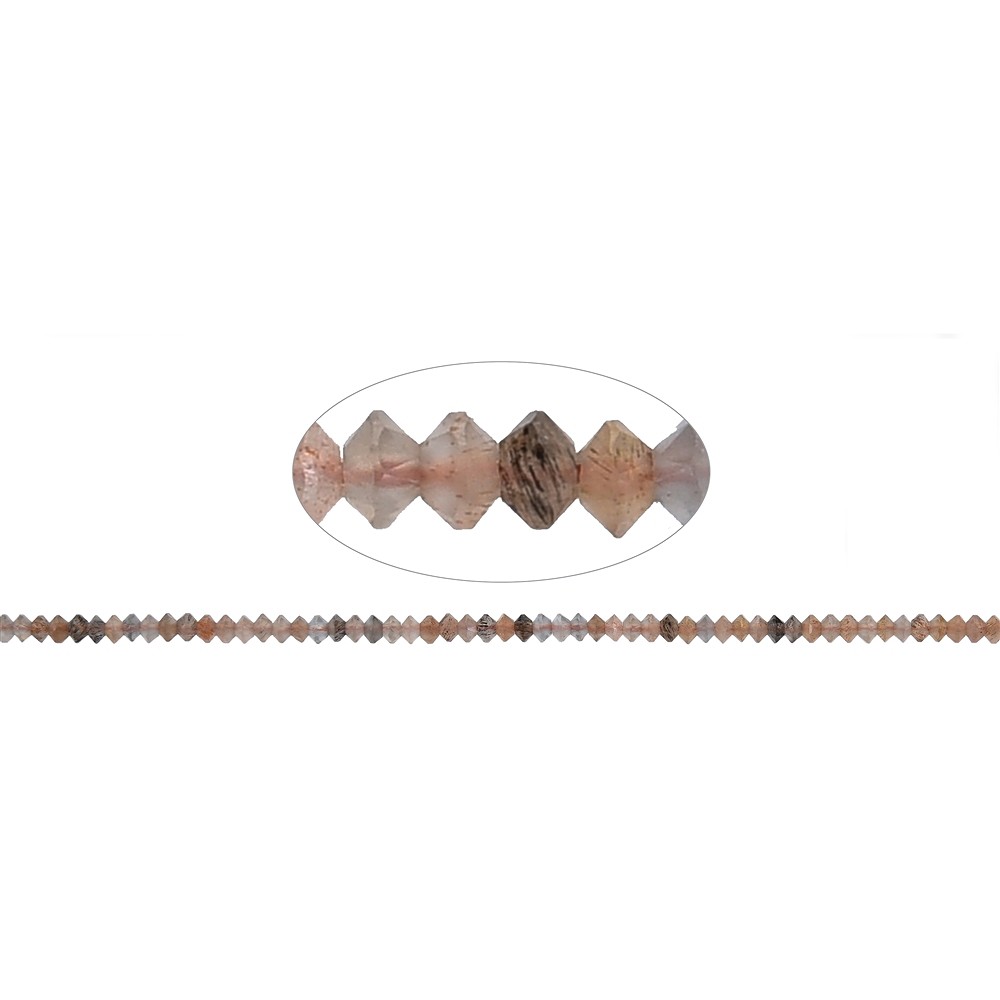 Button/disc strand, Moonstone, faceted, 02 x 03mm | Marco Schreier