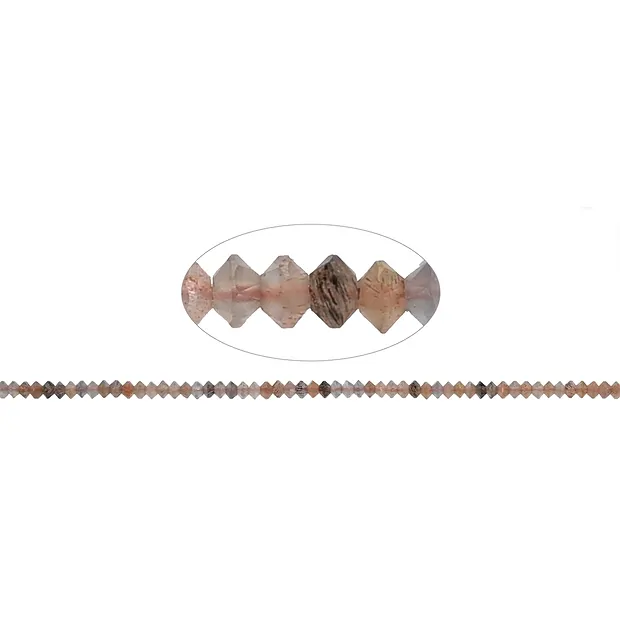 Fili di bottoni/dischi, Pietra di luna, sfaccettati, 02 x 03 mm | Marco Schreier
