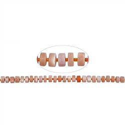 141130403606 Rangs de colliers, pierre de lune (orange), mat, 4-6 x 8,5-10,5mm | Marco Schreier