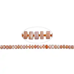 141130403606 Strand of slices, Moonstone (orange), matt, 4-6 x 8.5-10.5mm | Marco Schreier