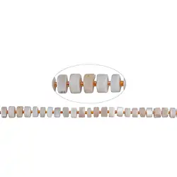 141130403608 Strand of slices, Moonstone (cream-grey), matt, 4-6 x 8.5-10.5mm | Marco Schreier