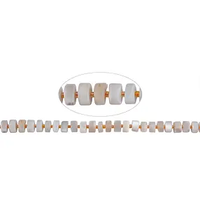 Strang Scheiben, Mondstein (creme-grau), matt, 4-6 x 8,5-10,5mm | Marco Schreier