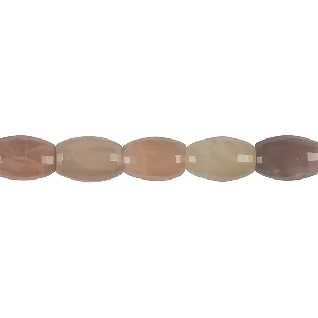 Rang de collier, pierre de lune (multicolore), facettes, 18 x 13mm | Marco Schreier