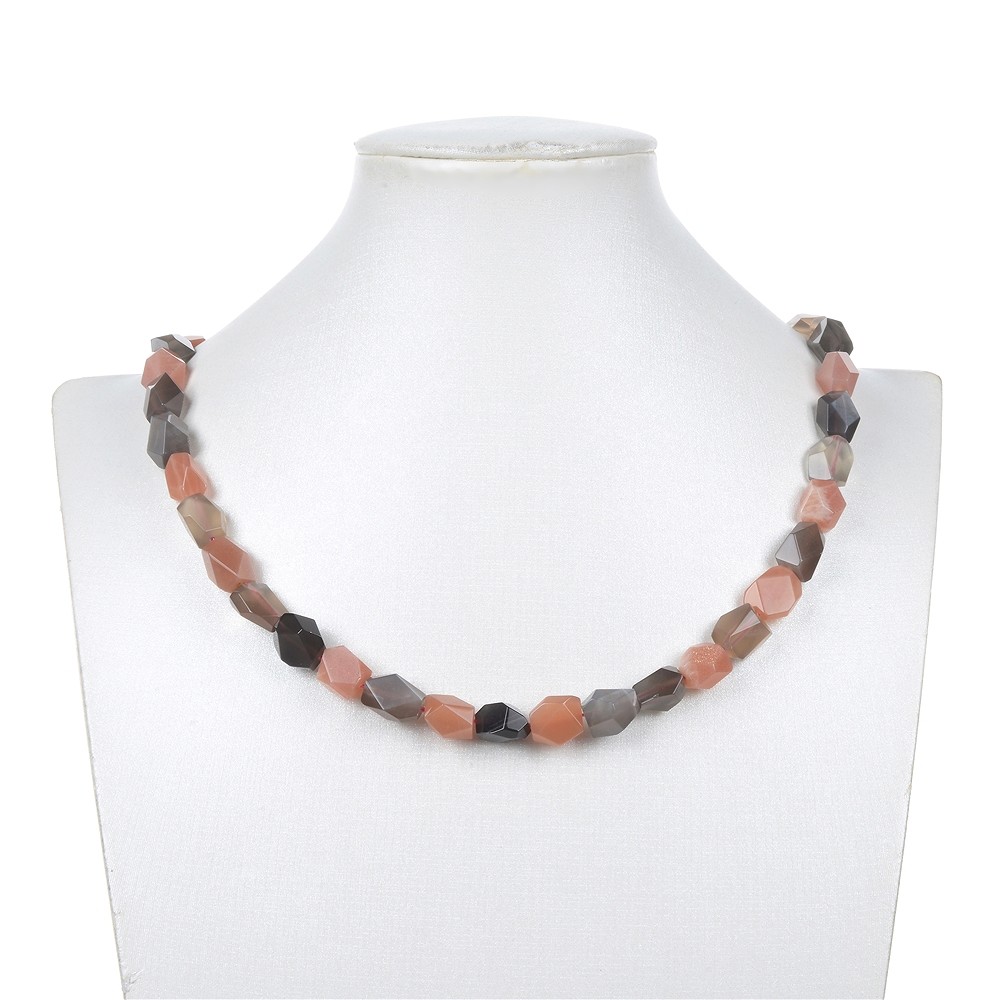 Strand of nuggets, Moonstone (multicolored), faceted, 12 x 10mm | Marco Schreier