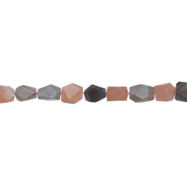 Strang Nuggets, Mondstein (bunt), facettiert, 12 x 10mm | Marco Schreier