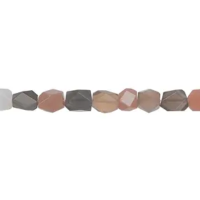 Strang Nuggets, Mondstein (bunt), facettiert, 14 x 10mm | Marco Schreier