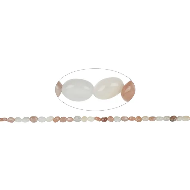 Rang de colliers Nuggets, pierre de lune (multicolore), 10-12 x 08-10mm | Marco Schreier